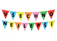 Vlaječková girlanda Všechno nejlepší - písmena 225x21cm