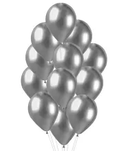 Balonkový buket Chrome Silver - 12 ks