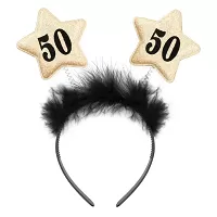 Čelenka s hvězdami 50. narozeniny - černá