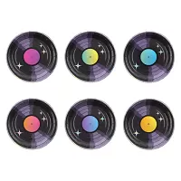 Papírové talíře Retro - vinyl 18cm 6ks