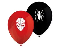 Latexové balónky Spiderman černý potisk 28 cm - 8ks