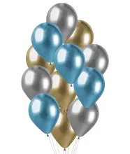 Balonkový buket Chrome Luxus blue - 12 ks
