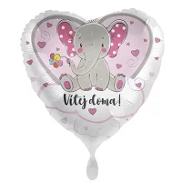 Foliový balonek Vítej na světě Růžový CZ - 43cm