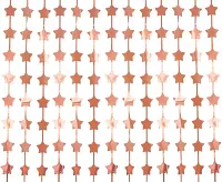 Party závěs rosegold hvězdy 100 x 200 cm