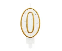 Svíčka narozeninová číslice 0 zlatá