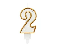 Svíčka narozeninová číslice 2 zlatá