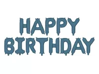 Foliový nápis HAPPY BIRTHDAY v námořnicky modré barvě 340 x 35 cm
