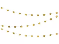 Závěsná girlanda hvězdičky zlaté 360 cm