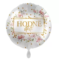 Fóliový balonek Hodně štěstí - ve zlatém rámu CZ 43 cm