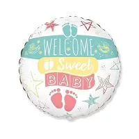 Foliový balonek Welcome  Sweet Baby - 45 cm - Nebalený