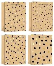 Dárková taška kraft se zlatými detaily