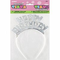 Čelenka stříbrná "Happy birthday"