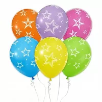Latexové balonky barevné hvězdičky 6 ks
