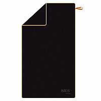 Ručník z mikrovlákna NILS aqua NAR12 černý/oranžový