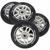 Matná kolečka NILS Extreme PU 90x24 82A s ložisky ABEC 9, černá, 4 ks