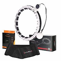 Sada masážní hula hoop HMS HHM16 se závažím, magnety a počítadlem a zeštíhlujícího pásu BR163