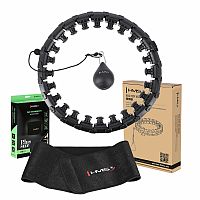 Sada masážní hula hoop HMS HHW12 PLUS Size se závažím a zeštíhlujícího pásu BR163 černá