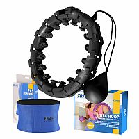 Sada masážní hula hoop ONE Fitness OHA01 se závažím a zeštíhlujícího pásu BR125 černá