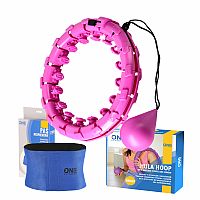 Sada masážní hula hoop ONE Fitness OHA01 se závažím a zeštíhlujícího pásu BR125 fialová