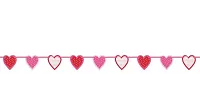 Papírová girlanda srdíčka 2m