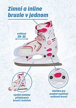 Dívčí brusle s vyměnitelným podvozkem vel. 29-32 - 0