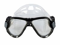 Šnorchlovací set 3 v 1, ČERNÝ/TRANSPARENTNÍ, L/XL, ploutve 42-47, maska, šnorchl