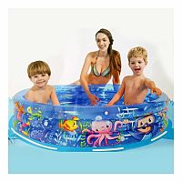 SUN CLUB Dětský bazén Mořský svět s třemi nafukovacími kruhy 120 cm