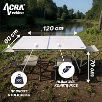 Acra campingový set stolek a 4 židličky C3L