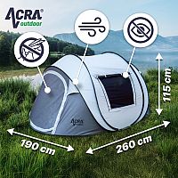 Acra Outdoor ST31 samorozkládací stan pro 2-3 osoby/2seconds - stříbrný se zatmavením