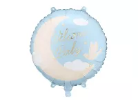 Fóliový balonek světle modrý Welcome Baby 45 cm