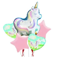 Sada fóliových balonků Jednorožec pastelový 5 ks