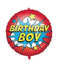 Fóliový balonek Birthday Boy komiks se závažím 46 cm