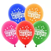 Latexové balónky barevné Všechno nejelpší 5 ks