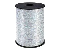 Stříbrná holografická vázací stuha – 5 mm × 458 m