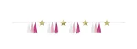 Růžová papírová girlanda hvězdy a střapce 183 cm