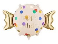 Fóliový balónek bonbon - Happy Brithday 61x37 cm