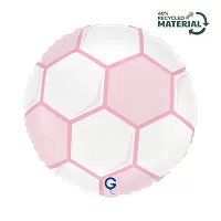 Fóliový balonek Fotbalový míč růžový 46 cm