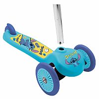 Dětská koloběžka Stitch, 3 kolečka, modrá, žluté doplňky