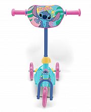 Dětská koloběžka Stitch, 3 kolečka, modrá, růžové doplňky