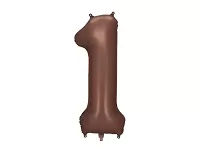 Foliová číslice - saténová hnědá 1 - 86 cm