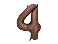 Foliová číslice - saténová hnědá 4 - 86 cm
