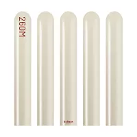 Dekorační modelovací balonky chromové bílé zlato 260M 50 ks