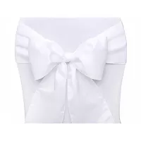 Dekorační mašle na židli - bílá 275 x 15 cm, 10 ks