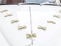 Svatební dekorační set na auto - juta 5 ks