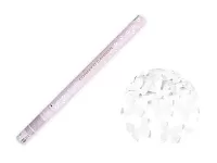 Vystřelovací konfety - bílí motýli - 80 cm