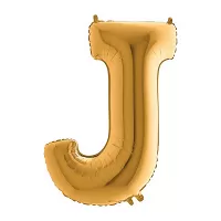 Foliové písmeno J zlaté 102 cm