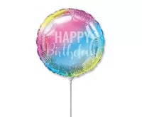 Fóliový balónek MINI barevný kruh Happy Birthday 23 cm