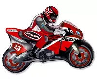 Fóliový balónek MINI motorka červeno-černá 31cm