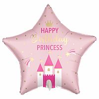 Fóliový balonek hvězda Happy Birthday Princess 46 cm