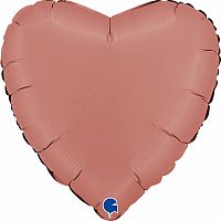 Fóliový balonek srdce rosegold satén 46 cm